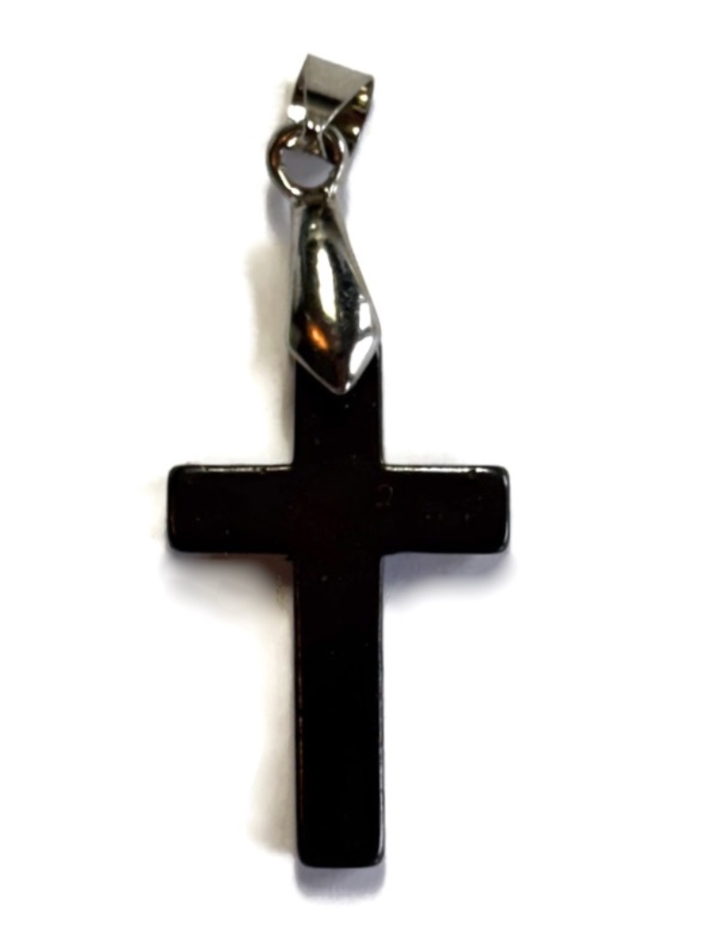 🔥$1 Clearance Hematite Cross Pendant with SS Plated Bail 34mm x 22mm 4mm (1pc)